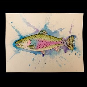 Rainbow Trout Watercolor Print(5x7 inches)
